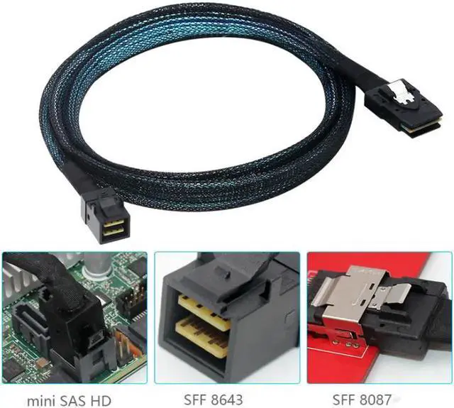 Alt view image 3 of 5 - Internal Mini SAS SFF-8087 to Mini SAS High Density HD SFF-8643 Data Server Hard Disk Raid Cable(0.5m)