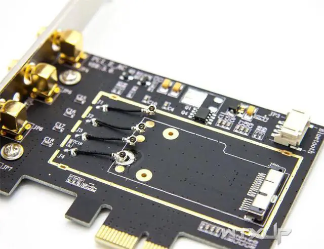 Alt view image 2 of 7 - BCM94331 BCM94360CD BCM943602CDP WLAN Card to Desktop PC PCI-E pcie pci express 1X 16X converter Adapter for Apple WIFI Card