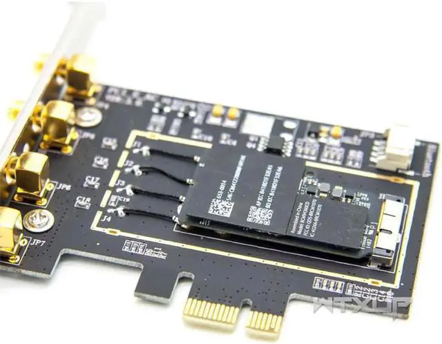 Alt view image 7 of 7 - BCM94331 BCM94360CD BCM943602CDP WLAN Card to Desktop PC PCI-E pcie pci express 1X 16X converter Adapter for Apple WIFI Card