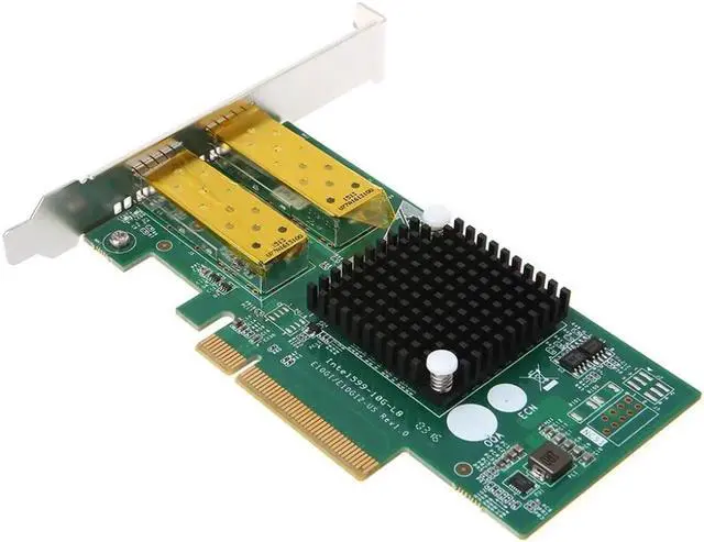 Alt view image 3 of 7 - PCI Express FCoE Intel 82599 PCIe x8 10 Gigabit Ethernet Network Optical Lan Card Dual SFP Port Adapter Converter TXA037