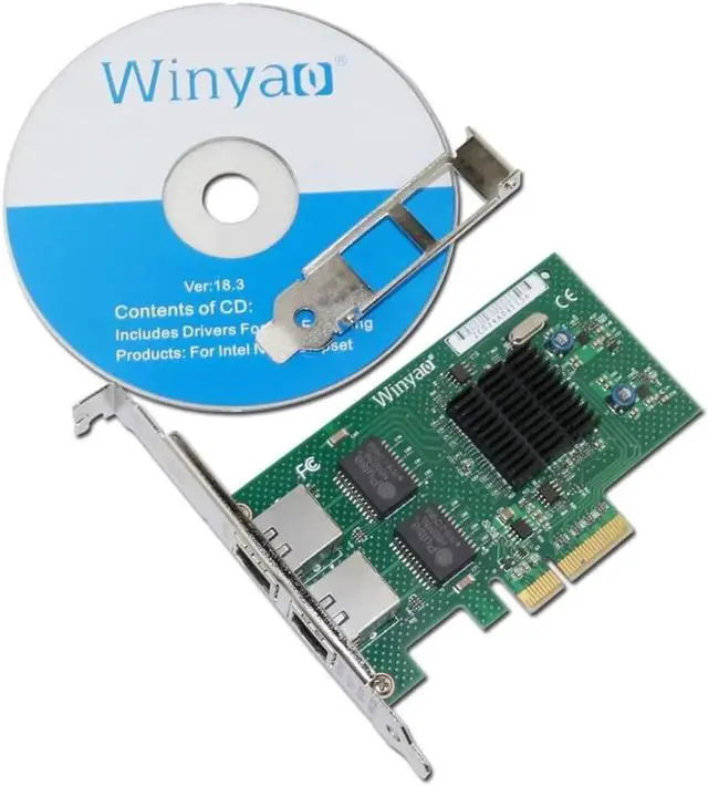 Alt view image 3 of 3 - WY576T PCIe X4 Dual Port Server Adapter Copper RJ45 Gigabit 1000Mbps Ethernet Network Card For 82576 E1G42ET
