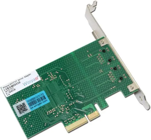 Alt view image 2 of 3 - WY576T PCIe X4 Dual Port Server Adapter Copper RJ45 Gigabit 1000Mbps Ethernet Network Card For 82576 E1G42ET