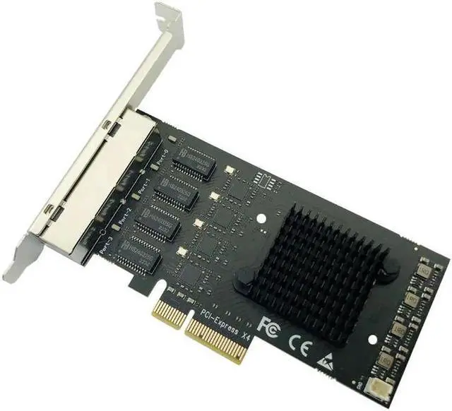 Alt view image 2 of 6 - PCI Express Network Card Adapter 4 Port 2500Mbps Gigabit 10/100/1000Mbps RTL8125B RJ45 Wired Computer PCIE PCI-E 2.5G LAN Dongle
