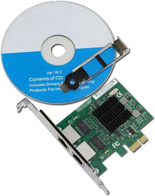 Alt view image 2 of 4 - E575T2 Dual-port PCI-E X1 Gigabit Ethernet Network Card 10/100/1000Mbps LAN Adapter Controller Wired intel 82575 E1G42ET