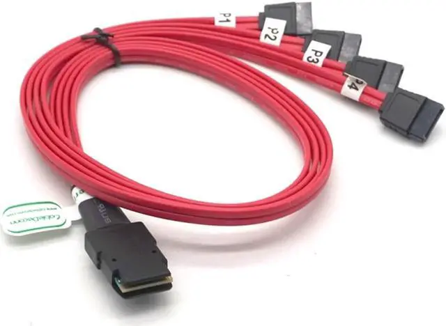 Alt view image 2 of 7 - Mini SAS 36P SFF-8087 to 4 SATA 7 Pin Data HDD Cable target Hard Disk Data Red Cable
Be the first to review this product... 0.5m