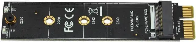 Alt view image 2 of 6 - PCI-E PCI Express 3.0 X1 to M.2 M KEY Interface for NVMe SSD M.2 Riser Card Adapter SSD 2230 2242 2260 2280 Full Speed