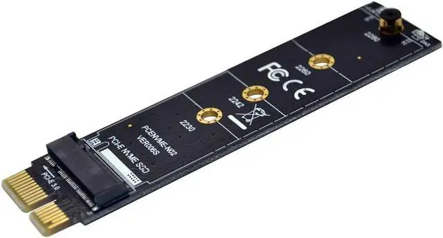 Alt view image 3 of 6 - PCI-E PCI Express 3.0 X1 to M.2 M KEY Interface for NVMe SSD M.2 Riser Card Adapter SSD 2230 2242 2260 2280 Full Speed