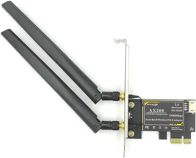 Alt view image 6 of 7 - ax200 Bluetooth 5.0 dual band 2.4Gps 6th generation ax technology MU-MIMO Desktop PCIE 1X wifi card for Intel AX200NGW