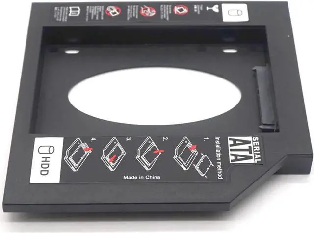 Alt view image 3 of 7 - Plastic Second 2nd HDD Caddy 12.7mm SATA 3.0 Optibay 2.5'' SSD DVD Hard Disk Driver Case CD-ROM Adapter Box Enclosure
