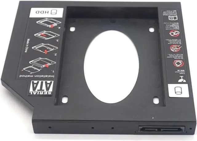 Alt view image 7 of 7 - Plastic Second 2nd HDD Caddy 12.7mm SATA 3.0 Optibay 2.5'' SSD DVD Hard Disk Driver Case CD-ROM Adapter Box Enclosure