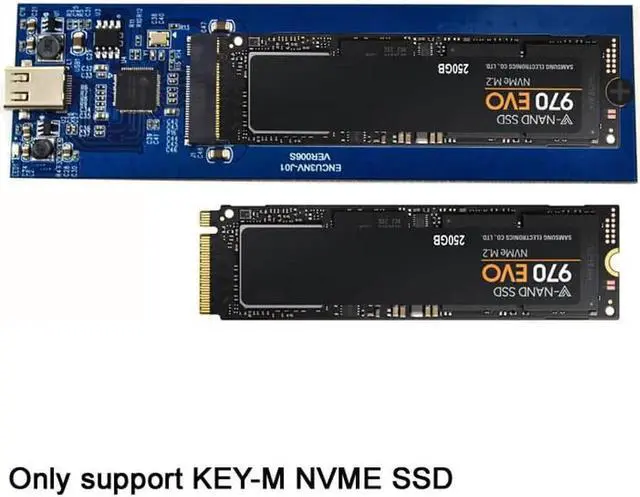 Alt view image 7 of 7 - M key NVME PCI Express M.2 SSD HDD Enclosure USB3.1 Type-c to PCI-e 3.0 4x NGFF 2280 External Mobile Box for Intel 600P 970 EVO