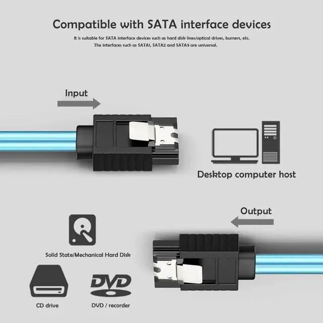 Alt view image 3 of 7 - SATA III 6Gbps SAS Cable for Server SATA 7 Pin to SATA 7 Pin Hard Drive Data Cable 6SATA to 6SATA