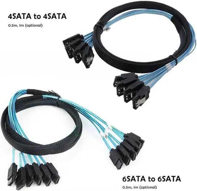 Alt view image 4 of 7 - SATA III 6Gbps SAS Cable for Server SATA 7 Pin to SATA 7 Pin Hard Drive Data Cable 6SATA to 6SATA