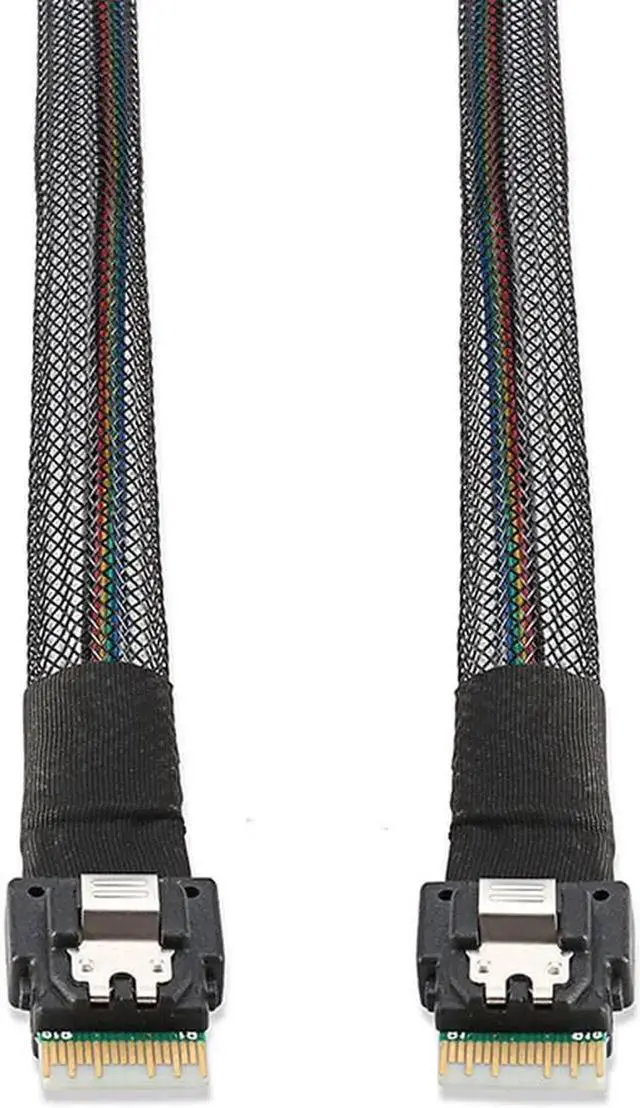 Alt view image 4 of 6 - Slim SAS 38P SFF-8654 to SFF-8654 / MINI SAS 38P SFF-8654 to SFF-8643 12Gbps Server Hard Drive HDD Data Transmission Cable