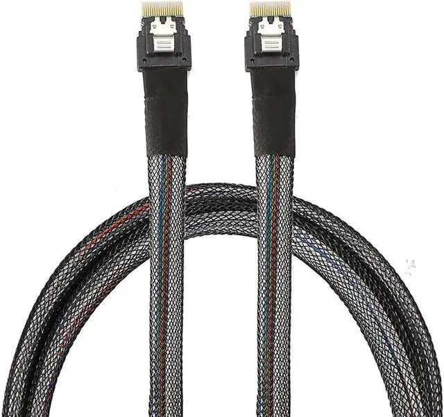 Alt view image 3 of 6 - Slim SAS 38P SFF-8654 to SFF-8654 / MINI SAS 38P SFF-8654 to SFF-8643 12Gbps Server Hard Drive HDD Data Transmission Cable