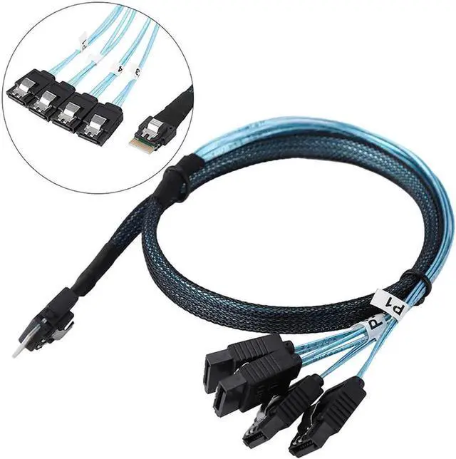 Main image of MINI SAS 38P SFF-8654 to 4 X SATA Server Data Transmission Cable 12Gbps Connecting Line for Hard Disk Computer Host