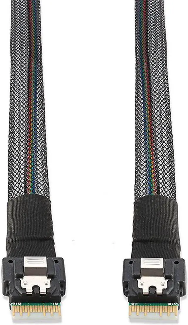 Alt view image 5 of 6 - MINI SAS 38P SFF-8654 to 4 X SATA Server Data Transmission Cable 12Gbps Connecting Line for Hard Disk Computer Host