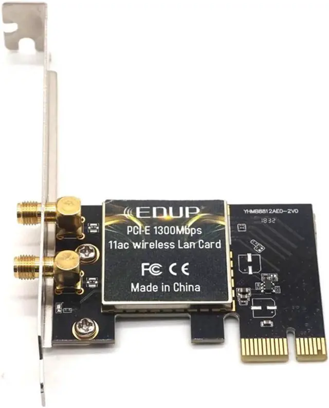 Alt view image 6 of 7 - PC WiFi Adapter PCI Express Wireless PCI Network Card 1300M 802.11ac LAN Network Adapter with 2 Antenna for Laptop PC Wifi Card