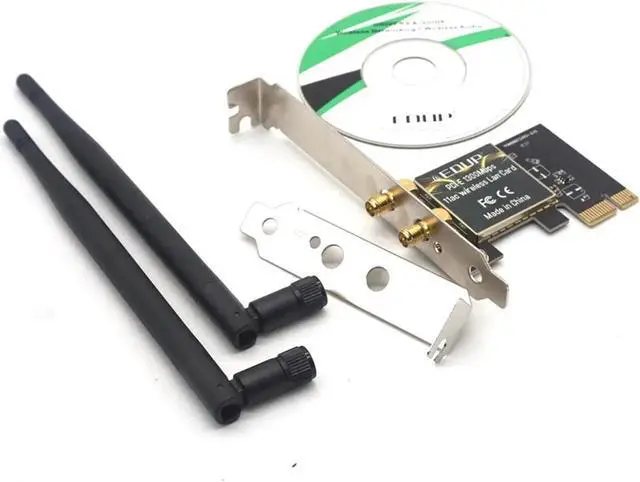 Alt view image 2 of 7 - PC WiFi Adapter PCI Express Wireless PCI Network Card 1300M 802.11ac LAN Network Adapter with 2 Antenna for Laptop PC Wifi Card