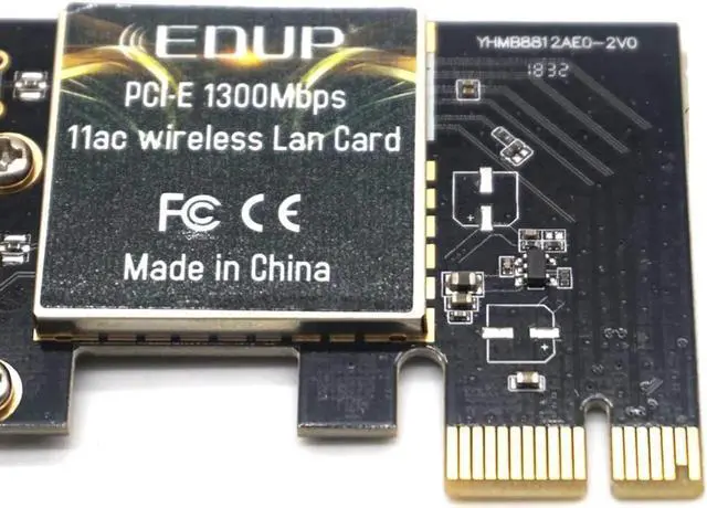 Alt view image 5 of 7 - PC WiFi Adapter PCI Express Wireless PCI Network Card 1300M 802.11ac LAN Network Adapter with 2 Antenna for Laptop PC Wifi Card
