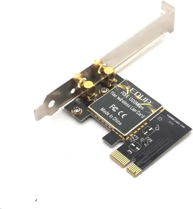 Alt view image 7 of 7 - PC WiFi Adapter PCI Express Wireless PCI Network Card 1300M 802.11ac LAN Network Adapter with 2 Antenna for Laptop PC Wifi Card