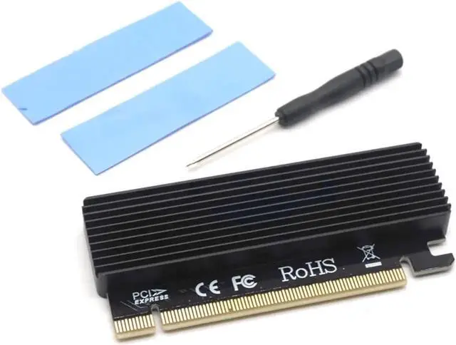 Alt view image 6 of 7 - Full Speed M.2 M Key Nvme SSD to PCIe Adapter, PCI Express X16 Card with Heatsink, Supports Windows 7/8/ 10, Supports 2230, 2242, 2260, 2280 Form Factor M.2 SSDS