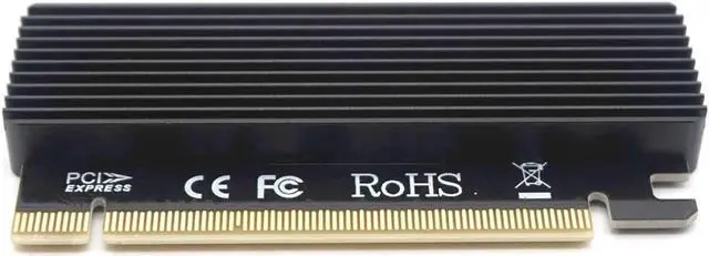 Alt view image 2 of 7 - Full Speed M.2 M Key Nvme SSD to PCIe Adapter, PCI Express X16 Card with Heatsink, Supports Windows 7/8/ 10, Supports 2230, 2242, 2260, 2280 Form Factor M.2 SSDS