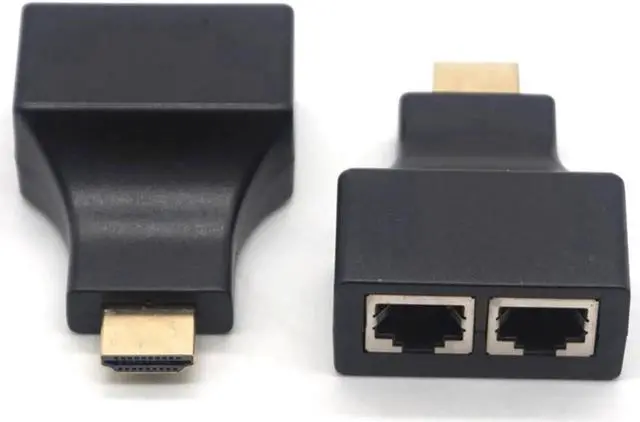 Alt view image 2 of 7 - 2Pcs/Set HDMI To Dual RJ45 Female CAT5E CAT6 UTP LAN Ethernet 1080P HDMI Extender Converter Adapter For HDTV HDPC PS3 STB