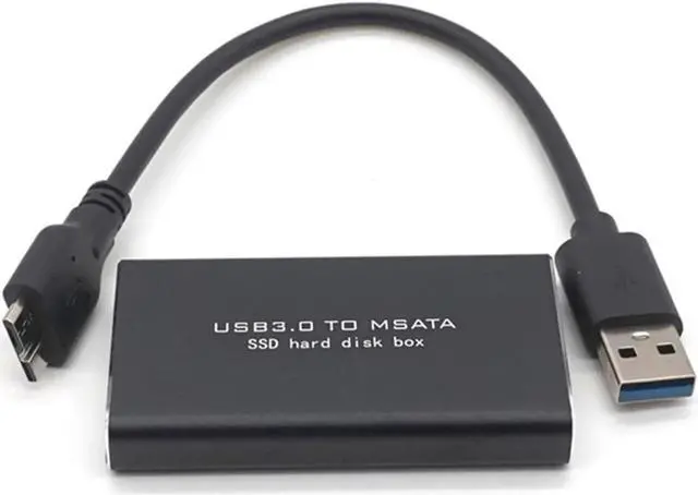 Alt view image 2 of 7 - Mini SSD Hard Drive Case USB3.0 to mSATA Adapter Hard Drive Enclosure Aluminum Alloy External Hard Disk Case