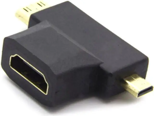 Alt view image 6 of 6 - 2PCS 3 in 1 HDMI Adapter Micro HDMI male + Mini HDMI male to HDMI 1.4 Female Cable Adapter Converter for HDTV 1080P HDMI Cables