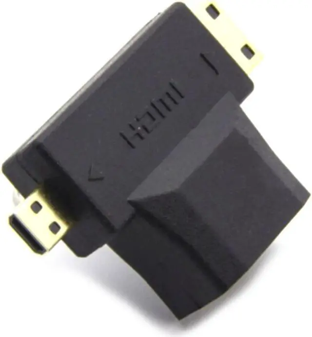 Alt view image 3 of 6 - 2PCS 3 in 1 HDMI Adapter Micro HDMI male + Mini HDMI male to HDMI 1.4 Female Cable Adapter Converter for HDTV 1080P HDMI Cables
