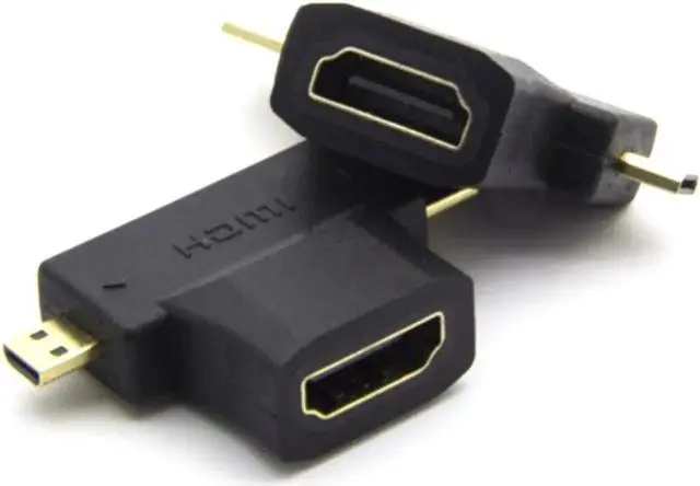 Alt view image 4 of 6 - 2PCS 3 in 1 HDMI Adapter Micro HDMI male + Mini HDMI male to HDMI 1.4 Female Cable Adapter Converter for HDTV 1080P HDMI Cables