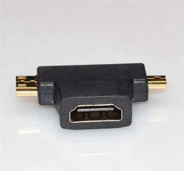 Alt view image 2 of 6 - 2PCS 3 in 1 HDMI Adapter Micro HDMI male + Mini HDMI male to HDMI 1.4 Female Cable Adapter Converter for HDTV 1080P HDMI Cables