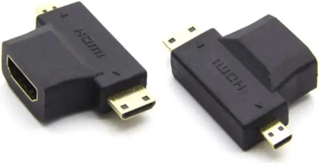 Main image of 2PCS 3 in 1 HDMI Adapter Micro HDMI male + Mini HDMI male to HDMI 1.4 Female Cable Adapter Converter for HDTV 1080P HDMI Cables
