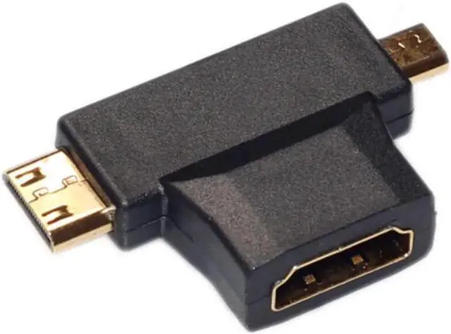 Alt view image 5 of 6 - 2PCS 3 in 1 HDMI Adapter Micro HDMI male + Mini HDMI male to HDMI 1.4 Female Cable Adapter Converter for HDTV 1080P HDMI Cables