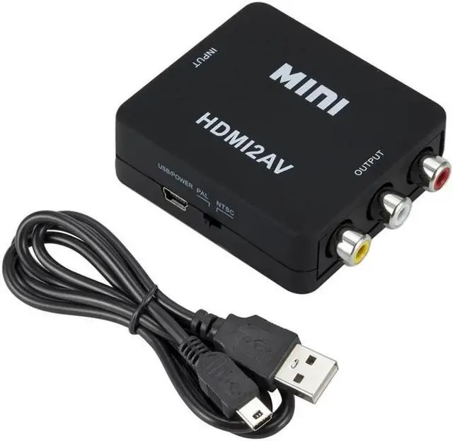 Main image of 1080p HDMI to AV Video Converter Box AV2HDMI RCA AV HDMI CVBS to HDMI Adapter for HDTV TV PS3 PS4 PC DVD Xbox Projector