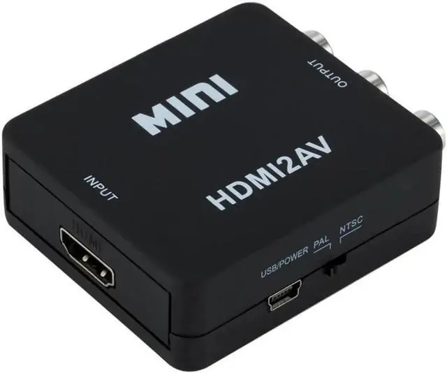 Alt view image 2 of 7 - 1080p HDMI to AV Video Converter Box AV2HDMI RCA AV HDMI CVBS to HDMI Adapter for HDTV TV PS3 PS4 PC DVD Xbox Projector