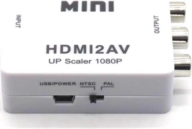 Alt view image 5 of 7 - 1080p HDMI to AV Video Converter Box AV2HDMI RCA AV HDMI CVBS to HDMI Adapter for HDTV TV PS3 PS4 PC DVD Xbox Projector