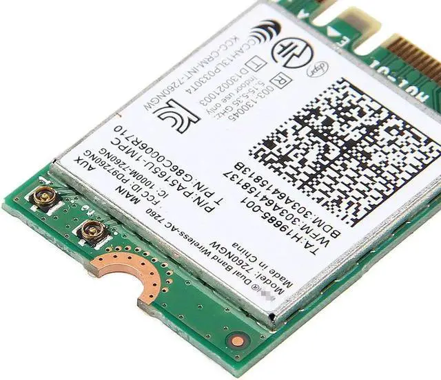 Alt view image 3 of 5 - Dual band AC1200 Wlan For Intel 7260NGW Wireless-AC 7260 M.2 NGFF 2.4G/5Ghz 802.11ac 2x2 Wifi Bluetooth 4.0 Network Mini Card