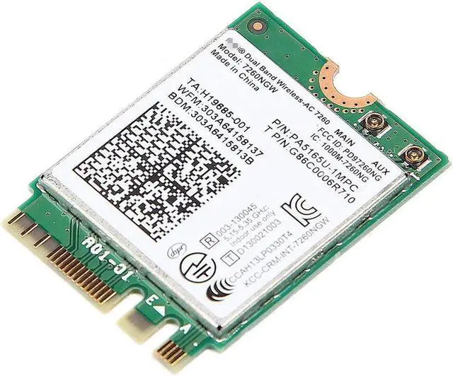 Alt view image 2 of 5 - Dual band AC1200 Wlan For Intel 7260NGW Wireless-AC 7260 M.2 NGFF 2.4G/5Ghz 802.11ac 2x2 Wifi Bluetooth 4.0 Network Mini Card