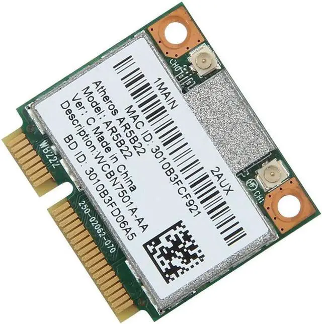 Alt view image 5 of 5 - Dual band 300Mbps Wifi AR5B22 Wireless 802.11bgn Half Mini PCI-E WLAN 2.4G/5Ghz Wi-Fi + Bluetooth 4.0 COMBO Lan Network card