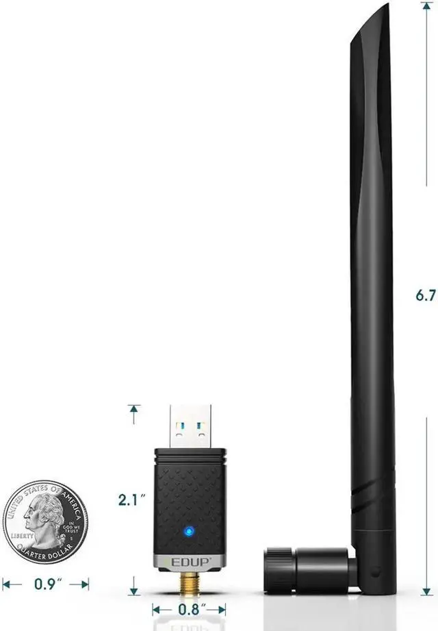 Alt view image 6 of 7 - 1300Mbps USB Wifi Adapter 2.4GHz/5GHz Band Wirelss RTL8812BU Network Card 5dBi Strong Antenna USB WiFi Dongle For PC Mac