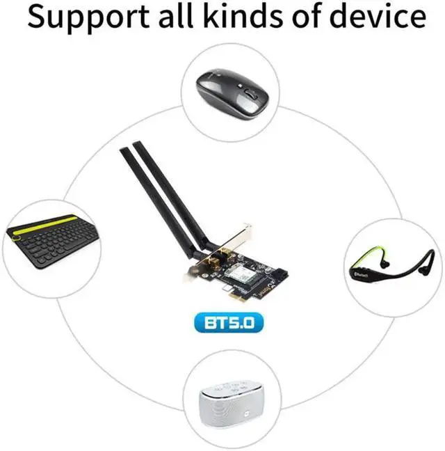 Alt view image 4 of 7 - Desktop Wi-Fi 6 PCI-E Wireless Adapter 2.4Gbps 2.4G/5Ghz 802.11ac/ax Bluetooth 5.0 AX200NGW Wifi Card For Intel AX200 MU-MIMO
