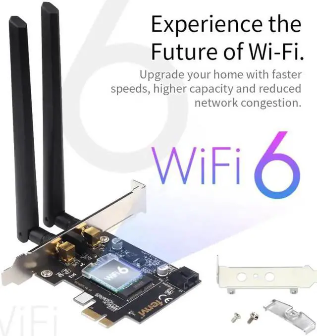 Alt view image 5 of 7 - Desktop Wi-Fi 6 PCI-E Wireless Adapter 2.4Gbps 2.4G/5Ghz 802.11ac/ax Bluetooth 5.0 AX200NGW Wifi Card For Intel AX200 MU-MIMO