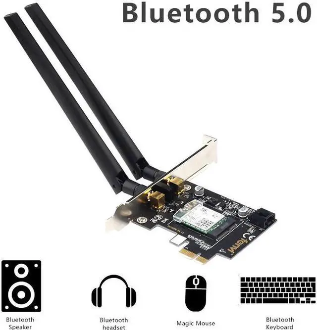 Alt view image 6 of 7 - Desktop Wi-Fi 6 PCI-E Wireless Adapter 2.4Gbps 2.4G/5Ghz 802.11ac/ax Bluetooth 5.0 AX200NGW Wifi Card For Intel AX200 MU-MIMO