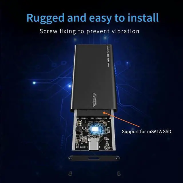 Alt view image 3 of 7 - mSATA to USB 3.1 Type-c SSD Case Aluminum 10Gbps SSD Portable Hard Disk Box 3*3/3*5 mSATA Laptop Solid State Disk Enclosure