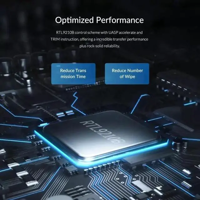 Alt view image 2 of 7 - RTL9210B Dual Protocol SSD Enclosure USB C M.2 NVME PCIe NGFF USB3.1 GEN2 10Gbps M2 SSD Case Adapter for 2230/2242/2260/2280 SSD