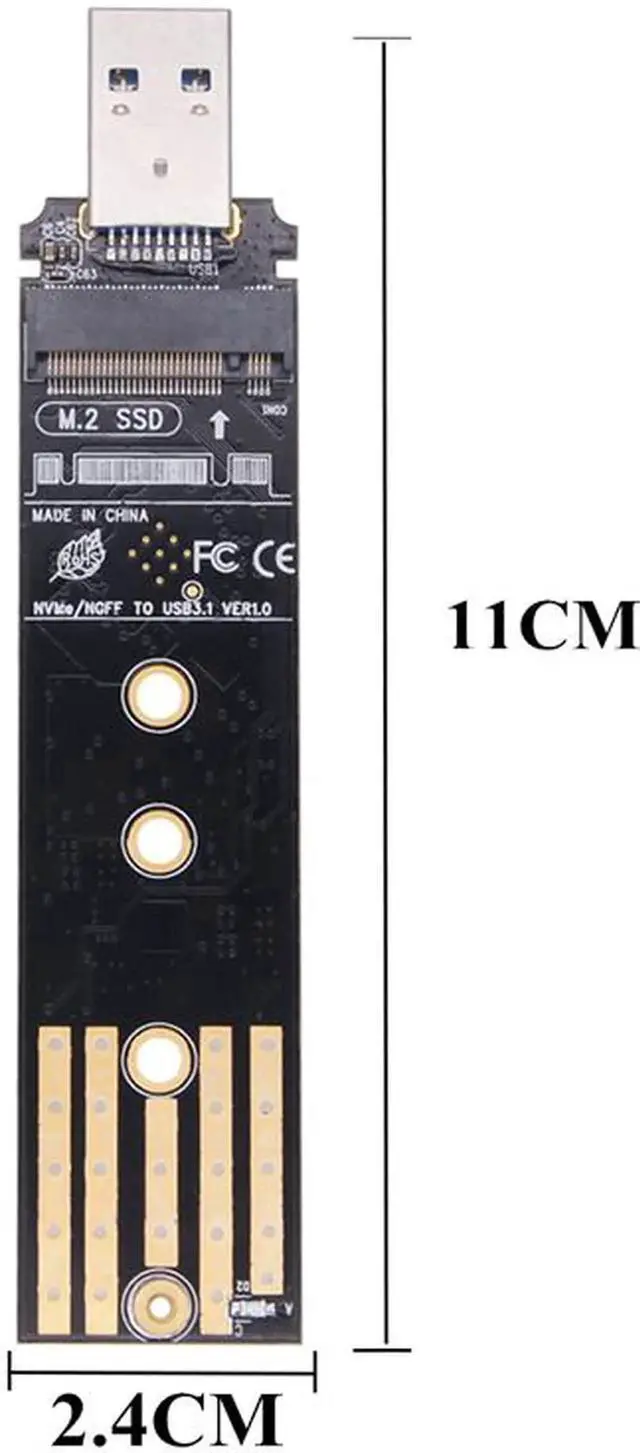 Alt view image 5 of 7 - RTL9210B Dual Protocol SSD Enclosure USB C M.2 NVME PCIe NGFF USB3.1 GEN2 10Gbps M2 SSD Case Adapter for 2230/2242/2260/2280 SSD