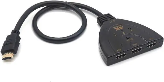 Alt view image 7 of 7 - 4K*2K 3D Mini 3 Port HDMI Switch 1.4 4K Switcher HDMI Splitter 3 in 1 out Port Hub for DVD HDTV Xbox PS3 PS4