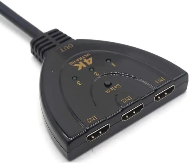 Alt view image 2 of 7 - 4K*2K 3D Mini 3 Port HDMI Switch 1.4 4K Switcher HDMI Splitter 3 in 1 out Port Hub for DVD HDTV Xbox PS3 PS4